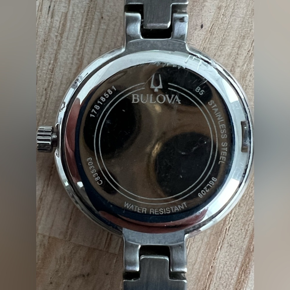 Bulova Ladies Watch Crystal Embellishments Stainless Bracelet Pearl White Dial - Picture 9 of 13